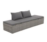 vidaXL Lettino da Giardino Grigio 195x60 cm in Polyrattan