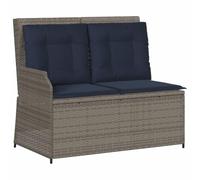 vidaXL Lettino da giardino con cuscini grigio in polyrattan