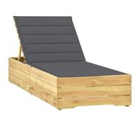 VIDAXL - Lettino da Giardino con Cuscino Antracite Legno Pino Impregnato