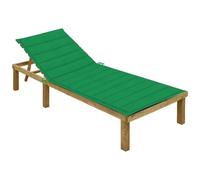 VIDAXL - Lettino da Giardino con Cuscino Verde Legno Pino Impregnato
