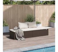 vidaXL Lettino da Giardino Marrone 195x60 cm in Polyrattan