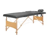 vidaXL Lettino da Massaggio 2 Zone Telaio in Legno Antracite 186x68cm