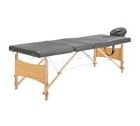 vidaXL Lettino da Massaggio 4 Zone Telaio in Legno Antracite 186x68cm
