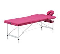 vidaXL Lettino da Massaggio a 3 Sezioni in Alluminio Rosa