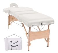 vidaXL Lettino da Massaggio Pieghevole 3 Zone Spessore 10 cm Bianco
