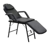 Lettino da massaggio portatile in similpelle 185x78x76 cm nero