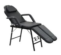 vidaXL Lettino da Massaggio Portatile in Similpelle 185x78x76cm Nero Letto Spa