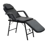 VidaXL Lettino da Massaggio Portatile in Similpelle 185x78x76 cm Nero