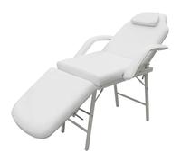 vidaXL Lettino da Massaggio Portatile in Similpelle 185x78x76cm Bianco