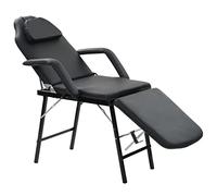 Lettino da massaggio portatile in similpelle 185x78x76 cm nero