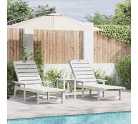 vidaXL Lettino da sole 2 pcs Bianco 195,5 x 53 x 98,5 cm Polietilene