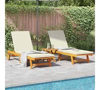 vidaXL Lettino da sole 2 pcs Marrone Legno di Acacia Massello