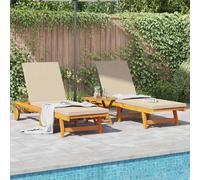 vidaXL Lettino da sole 2 pcs Marrone Legno di Acacia Massello