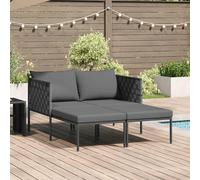 vidaXL Lettino da Sole 2-persona Antracite 115 x 153 x 69.5cm Acciaio