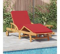 Lettino da sole 2 pcs Rosso Legno di Acacia Massello