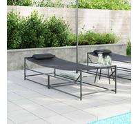 vidaXL Lettino da Sole Antracite 200 x 74 x 73 cm Textilene, acciaio