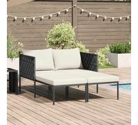 vidaXL Lettino da Sole con cuscino Antracite 153 x 115 x 69.5 cm