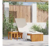 vidaXL Lettino da sole con cuscino Olio Naturale 200 x 55 x 94 cm