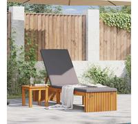 vidaXL Lettino da sole con cuscino Olio Naturale 200 x 55 x 94 cm