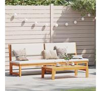 vidaXL Lettino da sole con cuscino Olio Naturale 200 x 57 x 75cm