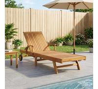 vidaXL Lettino da sole Legno di teak solido Marrone