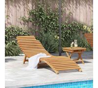 vidaXL Lettino da sole Marrone 198 x 55 x 58,5 cm Legno di teak solido
