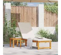 vidaXL Lettino prendisole in legno massello di acacia con schienale regolabile, pieghevole per esterni, naturale | occupazione singola sedia da giardino per rilassamento, imbottito in legno patio