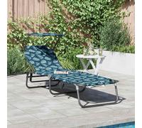 vidaXL Lettino da sole pieghevole con copertura a foglia in tessuto oxford 600D