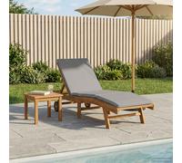 vidaXL Lettino Marrone e Grigio Chiaro Poliestere, Esperienza di relax all'aperto, lettino moderno, Sedia ergonomica, Mobili da giardino impilabili