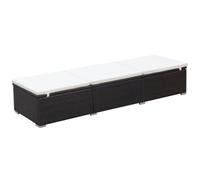 vidaXL Lettino Prendisole con Cuscino in Polyrattan Marrone