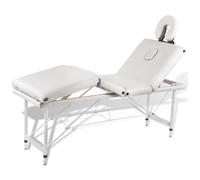 vidaXL - Lettino Massaggio Pieghevole Bianco Crema 4 Zone Con Telaio Alluminio