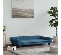 vidaXL Lettino per Cani Blu 100x50x21 cm in Velluto