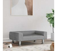 vidaXL Lettino per Cani Grigio Chiaro 70x45x26,5 cm in Velluto