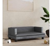 vidaXL Lettino per Cani Grigio Scuro 80x45x30 cm in Velluto