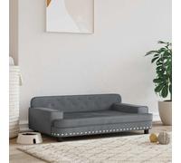 vidaXL Lettino per Cani Grigio Scuro 90x53x30 cm in Velluto