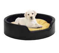 vidaXL Lettino per Cani Nero e Giallo 99x89x21 cm Peluche e Similpelle