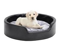 vidaXL Cuccia Lettino per Cani Bassotto, Nero/Grigio, 69 x 59 x 19 cm, Peluche e Similpelle