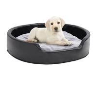 vidaXL Lettino per Cani Nero e Grigio 79x70x19 cm Peluche e Similpelle