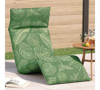 vidaXL Lettino Pieghevole Motivo a Foglie 175x54x8,5 cm Tessuto Oxford