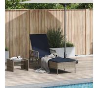 vidaXL Lettino Prendisole Grigio PE Rattan 157 x 55 x 92 cm Pieghevole