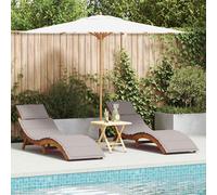 VidaXL sedia pieghevole in legno con cuscini regolabili resistente alle intemperie sedia in legno di acacia massello confortevole per balcone e piscina set di 2 sedie