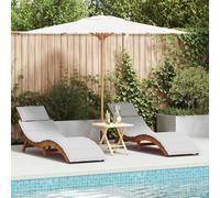 vidaXL Comodo lettino pieghevole con cuscino, resistente alle intemperie, in legno di acacia, ideale per rilassarsi all'aperto in piscina o in balcone, elegante e pratico