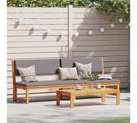 vidaXL Lettino prendisole 3-in-1 con cuscini grigi chiari in legno massello di acacia