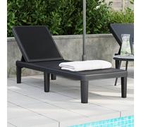 vidaXL Lettino Prendisole 4 Altezze Regolabili Nero 155,5x57x28 cm iPP