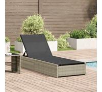 vidaXL Lettino prendisole Beige 60x200x27 cm Rattan Poliestere
