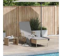 vidaXL Sedia a sdraio regolabile beige e grigio chiaro sedili esterni pieghevole resistente ai raggi UV Recliner per patio balcone mobili da giardino pieghevole rattan spiaggia moderna