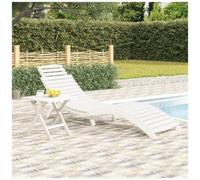 vidaXL Lettino Prendisole Bianco 184x55x64 cm Legno Massello di Acacia