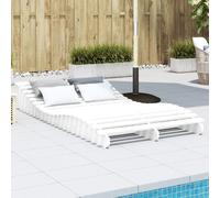 vidaXL Lettino Prendisole Bianco 205x110x31,5cm Legno Massello di Pino