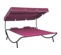VIDAXL - Lettino Prendisole con Baldacchino e Cuscini Rosa