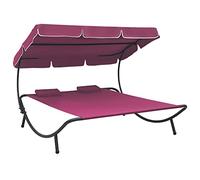 VIDAXL - Lettino Prendisole con Baldacchino e Cuscini Rosa